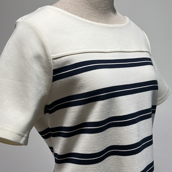 Nautica Womens Dress Size Medium Striped Short Sleeve Midi Preppy Old Money - Picture 4 of 14